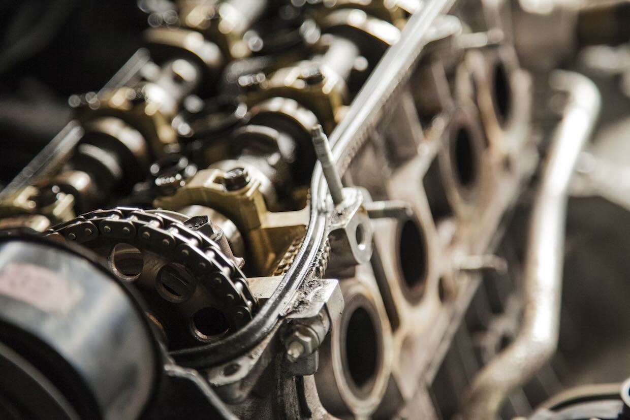 engine with cylinder head removed